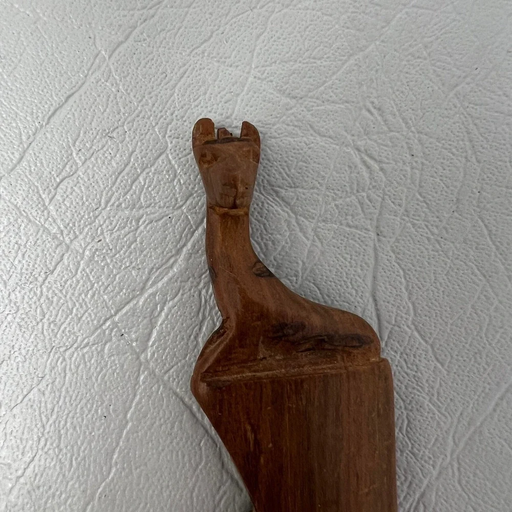 Vintage‎ Handmade Giraffe Letter Opener Hand Carved in Kenya